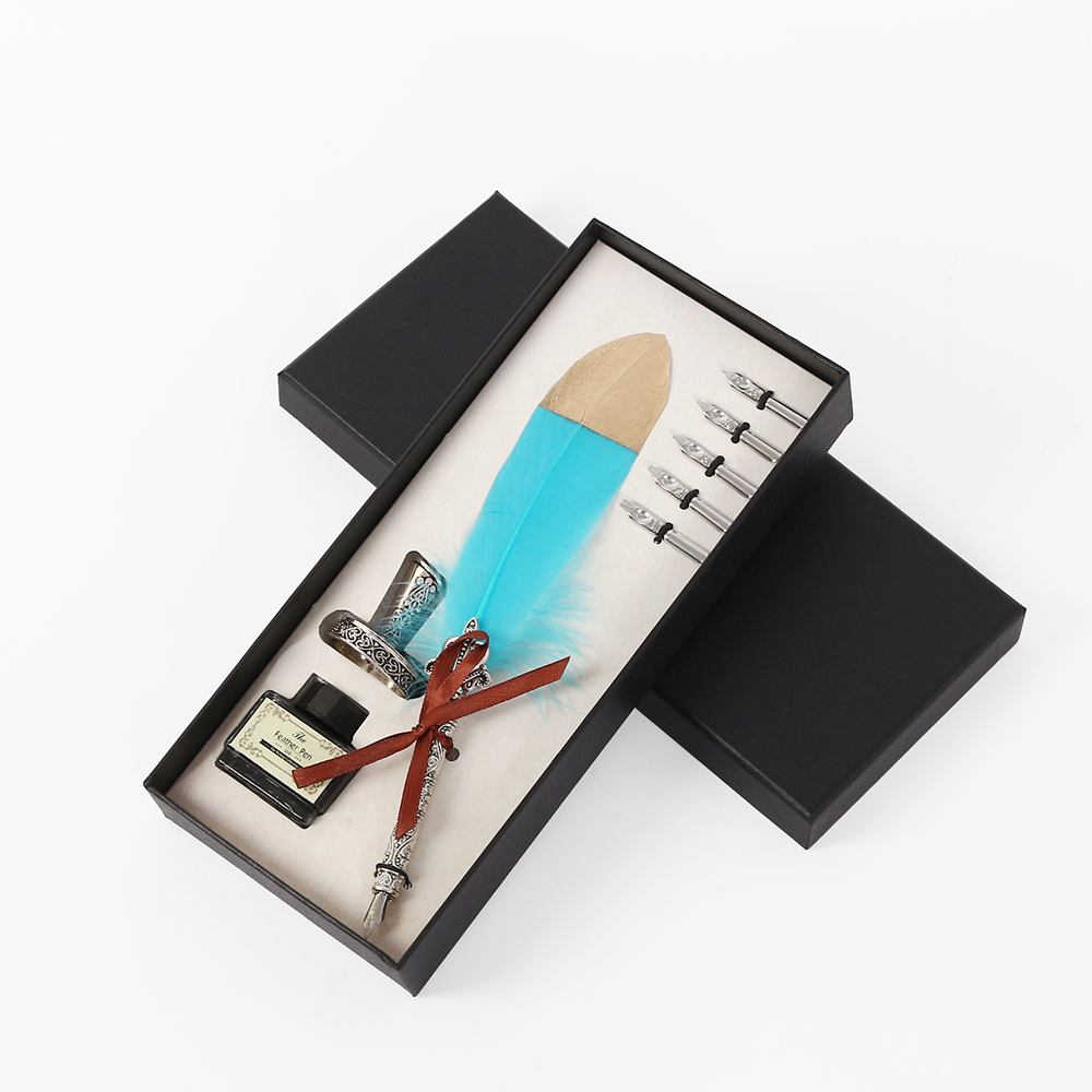 4종 퀼펜 만년필 세트 잉크 펜촉 깃펜 DT 1248761 만연필 딥펜 깃털펜 - 메인 이미지