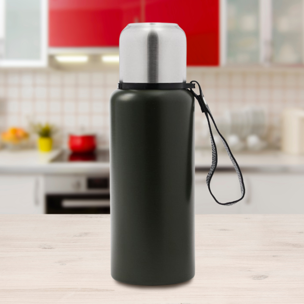 핫콜드 듀얼 보온병 커피 물병( 600 ml) (다크 그린) 보냉병 보온보냉 진공 슬림 - 상품 이미지