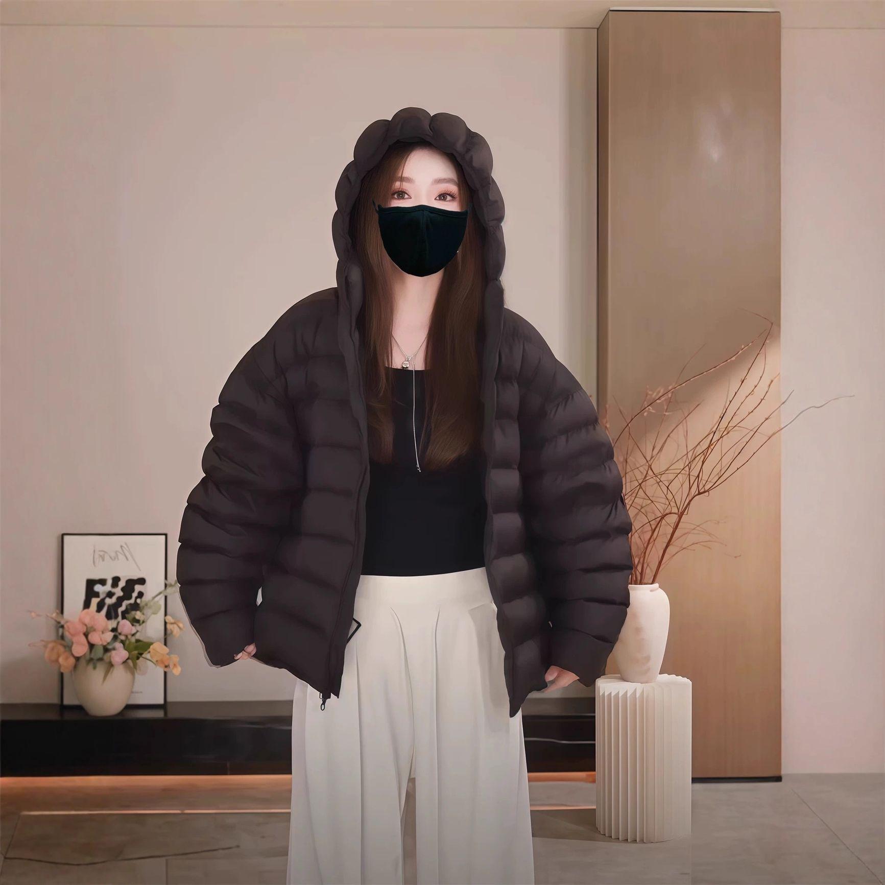 두꺼운 다운 잠바 패딩 후드 자켓 여성용 따뜻한 짧은 재킷 이미지 6