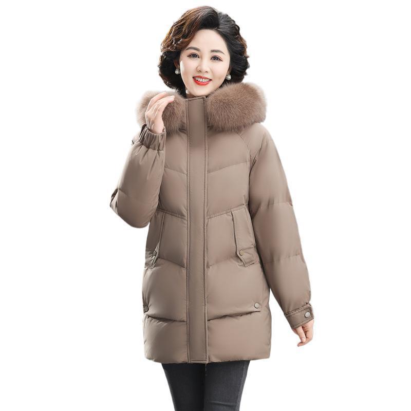 여성 겨울 두꺼운 다운 중년 노인용 패딩 자켓 - 상세 이미지 5