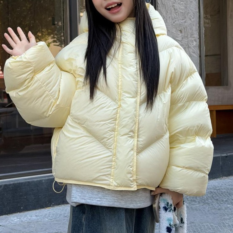 어린이 패딩 겨울 빵 다운 재킷 숏 루즈핏 두꺼운 자켓 - 메인 이미지