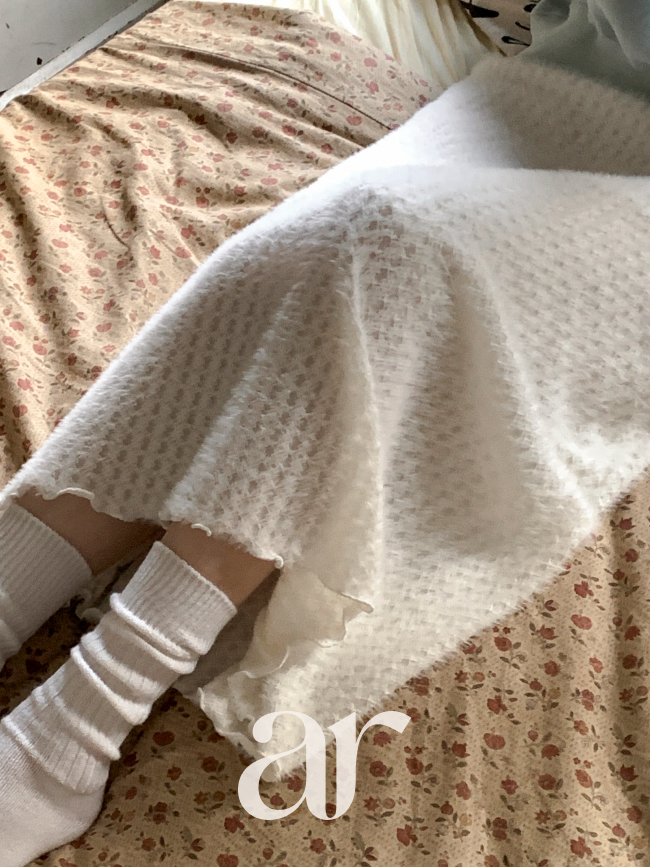 밴딩 펀칭 니트 물결 롱 스커트 sk7598 - 상세 이미지 5