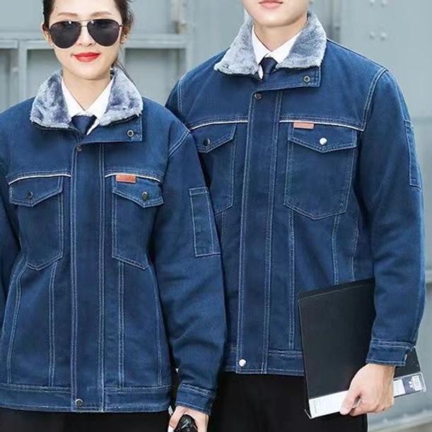 겨울 작업복 용접 깔깔이 회사 정비 데님 청 - 메인 이미지