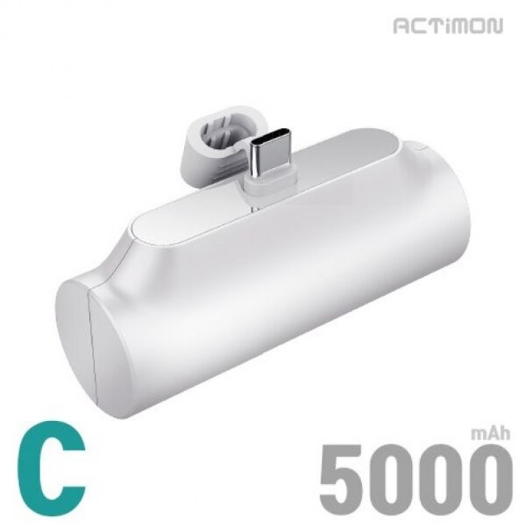 엑티몬 포켓 일체형 일반 C타입 보조배터리 5000mAh - 메인 이미지