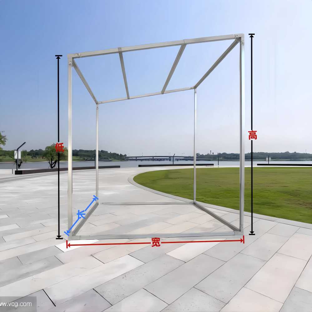 야외 창고프레임 비닐하우스 텃밭 농막 온실 조립식 1.8x1.8m (높이2/2.2m) - 상세 이미지 3