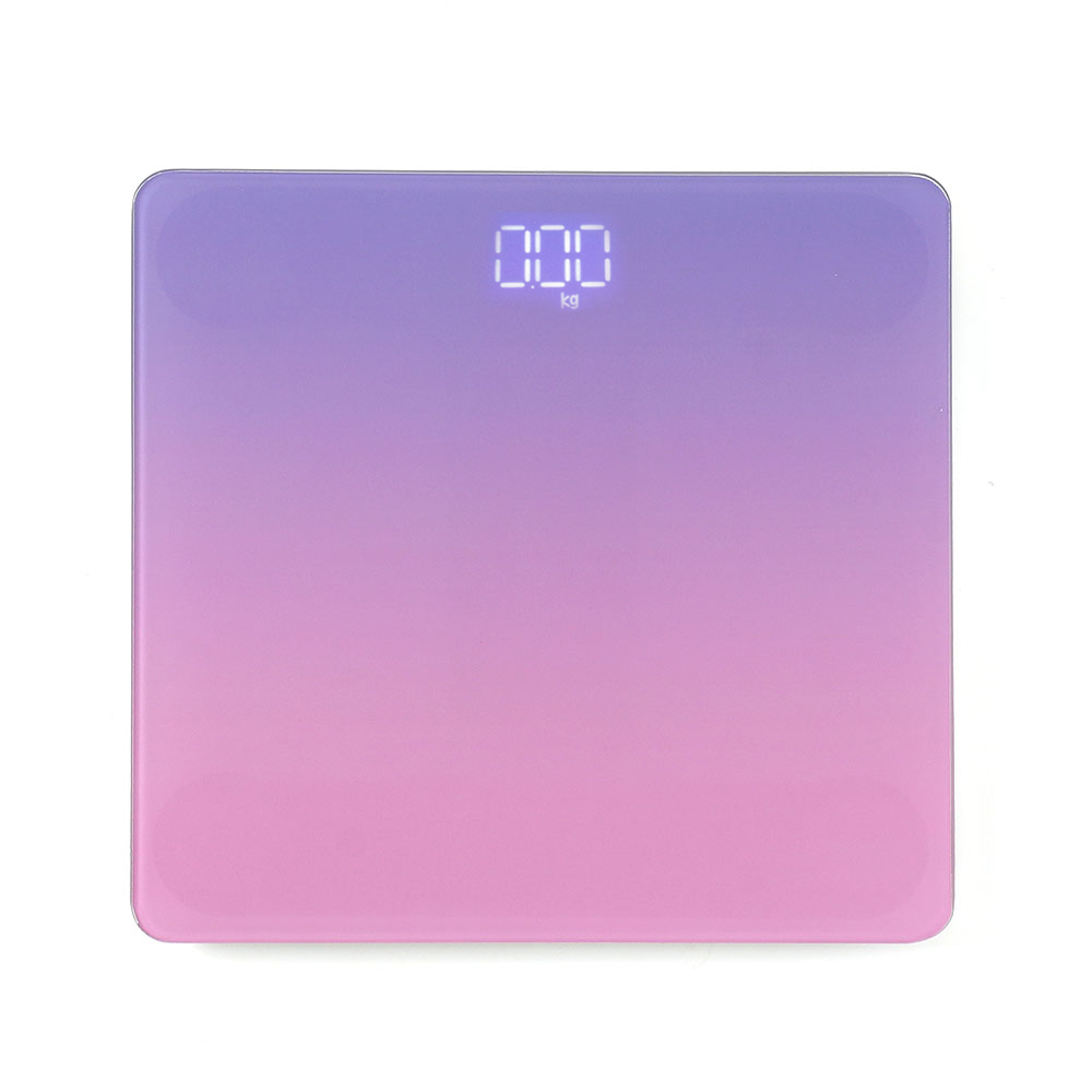 그라데이션 디지털 체중계 몸무게 저울 (퍼플) 전자체 사각 체중측 정계 온도 표시 측정