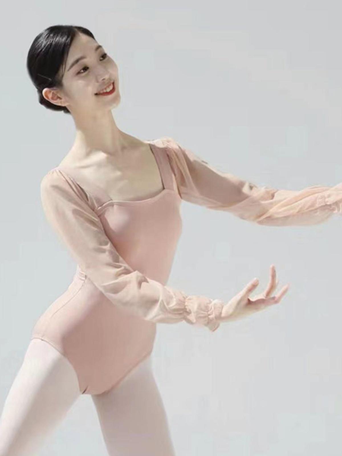 여성 체조복 연습용 원피스 무용복 반신 스커트 성인용 - 상세 이미지 3