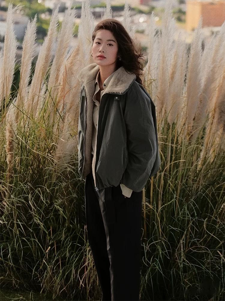 리버시블 카라 두꺼운 따뜻한 짧은 겨울용 이미지 7