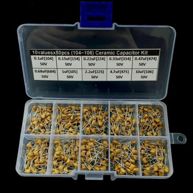 세라믹 커패시터 캐패시터 500pcs 10종 1세트 50V 0.1 - 메인 이미지