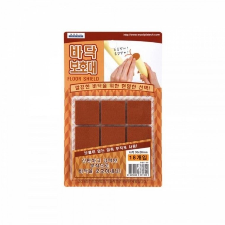 간편부착 바닥보호대 사각 30X30mm 18P 가구발패드 - 메인 이미지