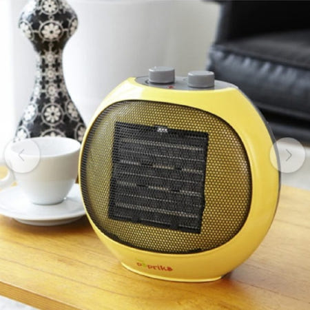 클래파 PTC 미니 전기온풍기_엘로우 캠핑 낚시 여행