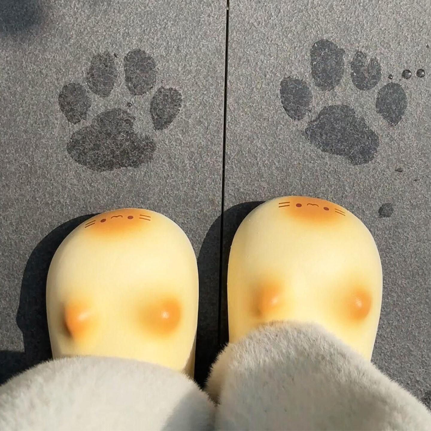 고양이 발자국 겨울 신발 퍼 - 상세 이미지 5