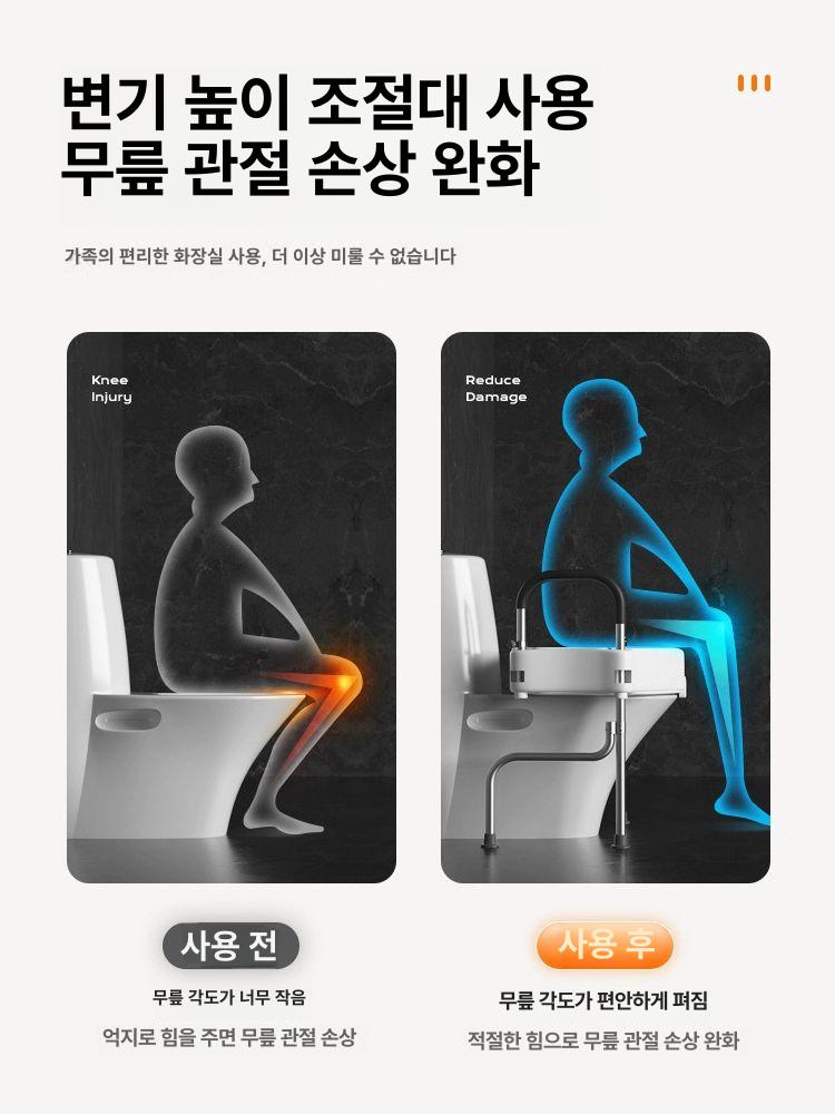 높은 변기커버 화장실 변기높이기 요양원 안전시트 액세서리 양변기 노인 임산부 - 상세 이미지 3