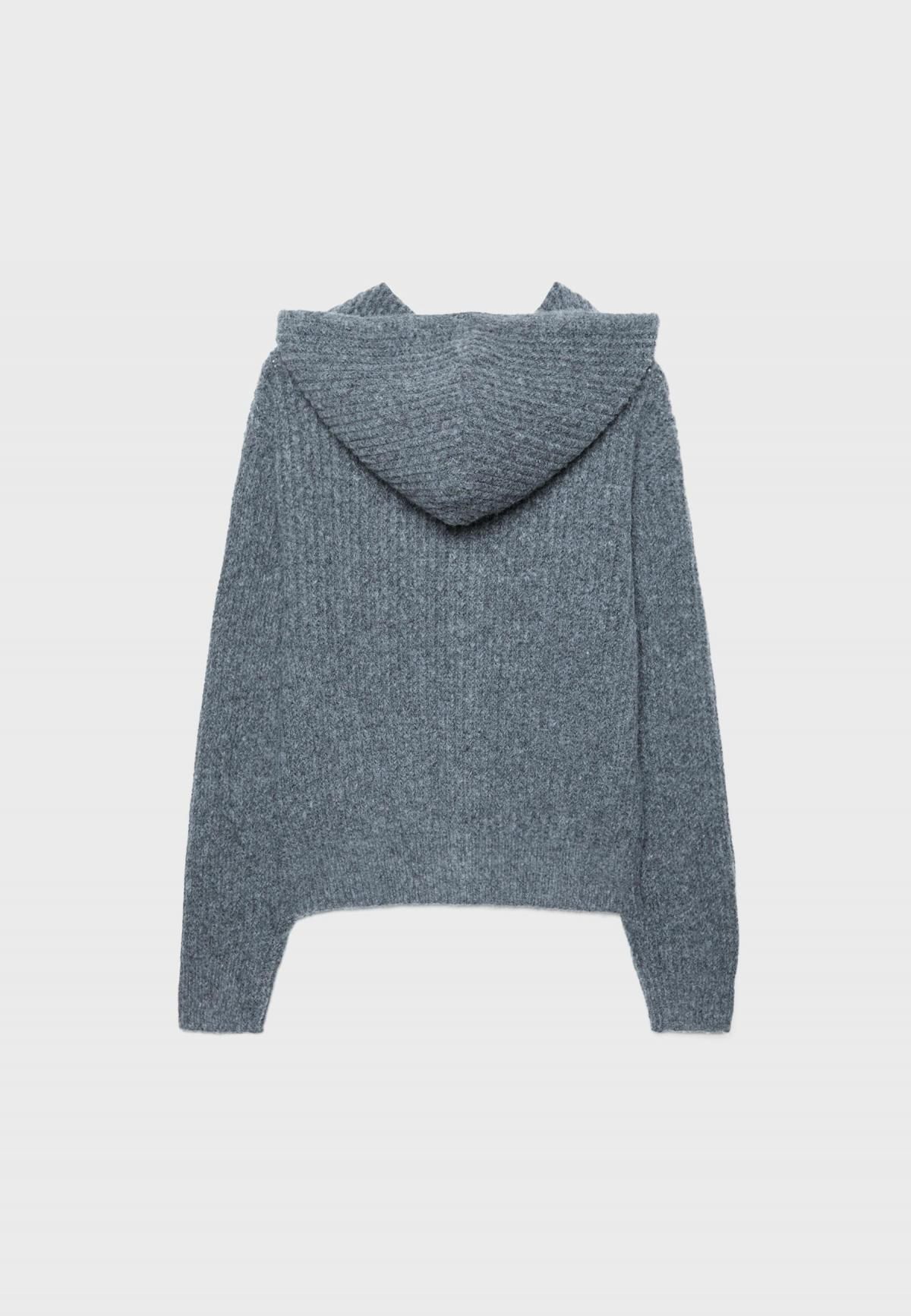 스트라디바리우스 버튼업 후드 니트 가디건 7517/640 DARK GREY - 상세 이미지 2