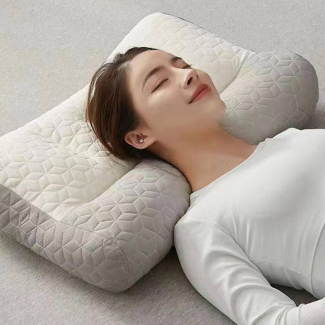 우유베개 라텍스 그레이 경추베개 목보호 - 메인 이미지