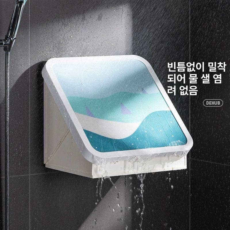 욕실 옷보관 액자형 샤워실 선반 무타공 보관 욕실 접이식 - 상세 이미지 5