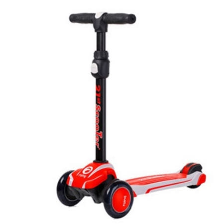 21st 고성능 인체공학적 핸들 5단계 높이조절 LED 바퀴 스쿠터 킥보드_레드