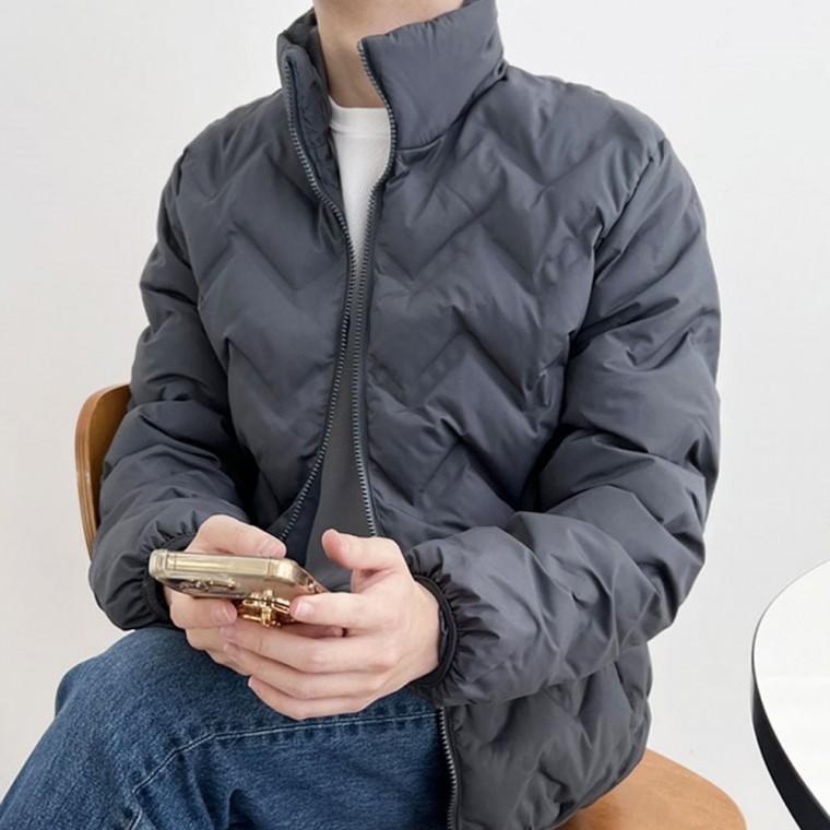 남자패딩 차콜 겨울 데일리 점퍼 따뜻한 잠바 숏패딩 - 메인 이미지