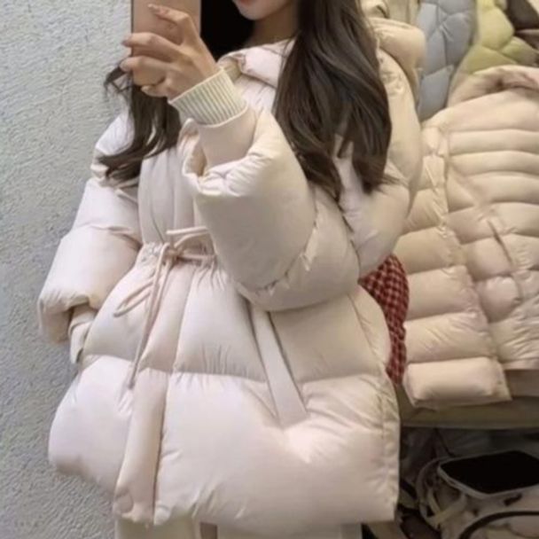 여성 구스다운 롱코트 겨울용 패딩 구름 빵빵한 - 메인 이미지
