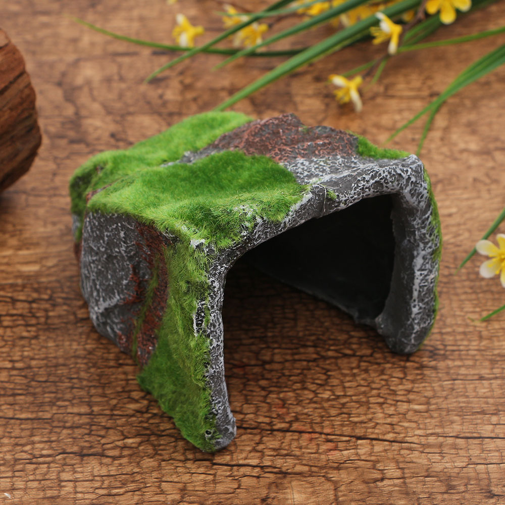 파충류 동굴 은신처 인조 장식 수조 B 수족관 어항 꾸미기 인공 수초 물고기 놀이터