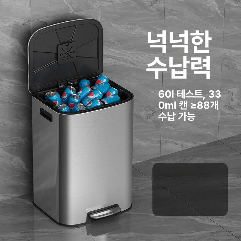 대형 스테인리스 페달 휴지통 주방용 업소용 - 상세 이미지 2