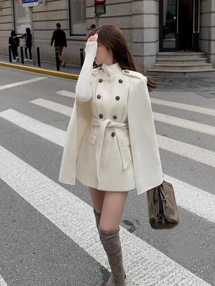 케이프코트 코트 케이프 망토 모직 울코트 자켓 - 메인 이미지