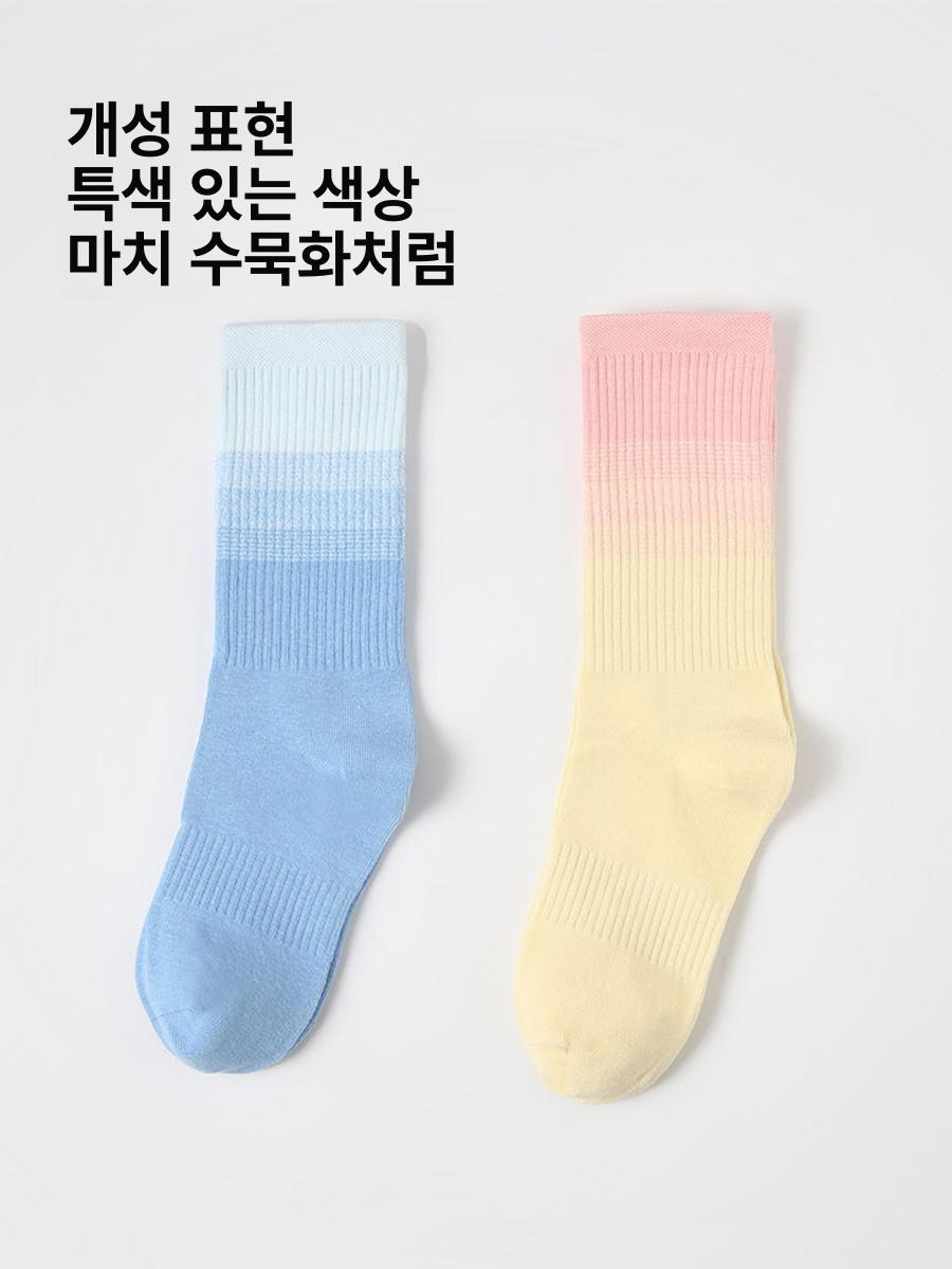 여성 발레코어 롱삭스 무압박 긴목 무용 연습용 컬러 그라데이션 - 상세 이미지 4