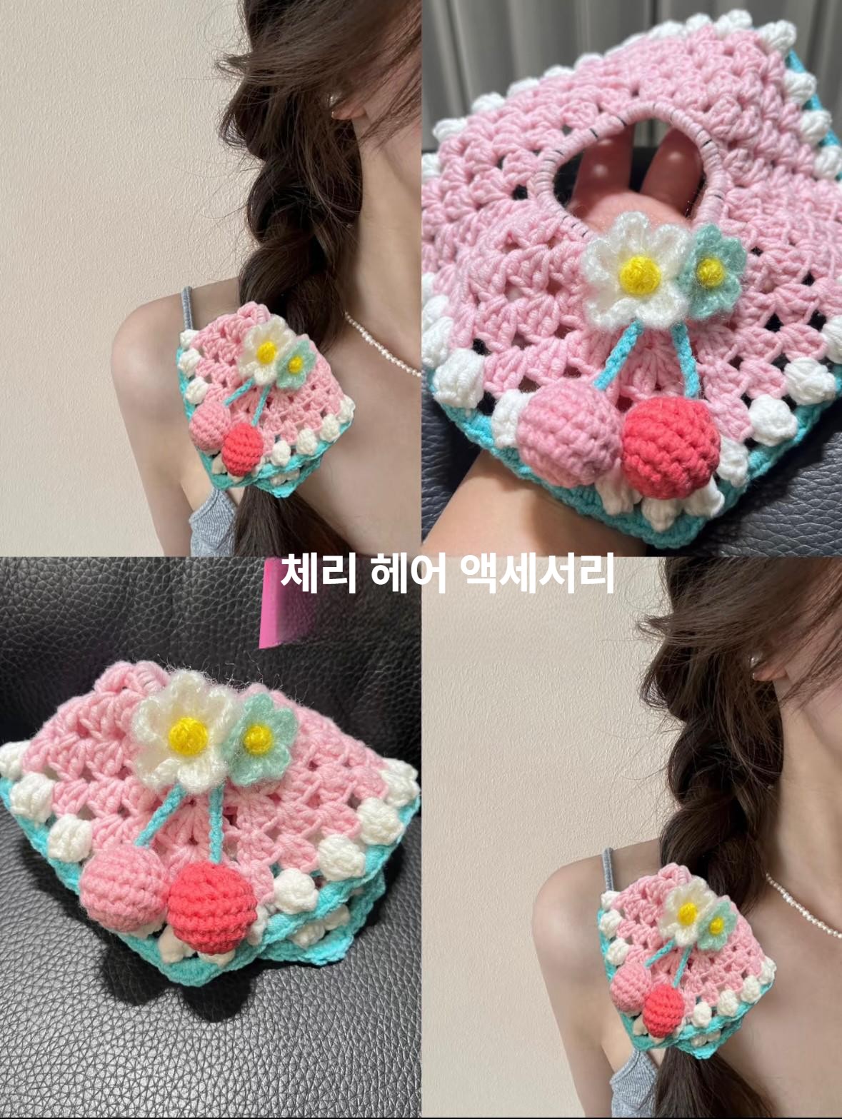 로즈 플라워 담요 DIY 헤어밴드 수공예 재료 키트 선물용 퍼플 바우히니 헤어핀 - 상세 이미지 5
