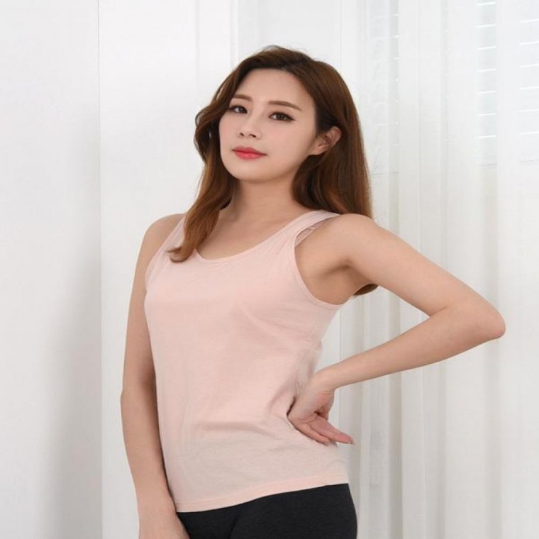 면스판소재 감촉이 부드러운 면100 민자런닝 - 상품 이미지