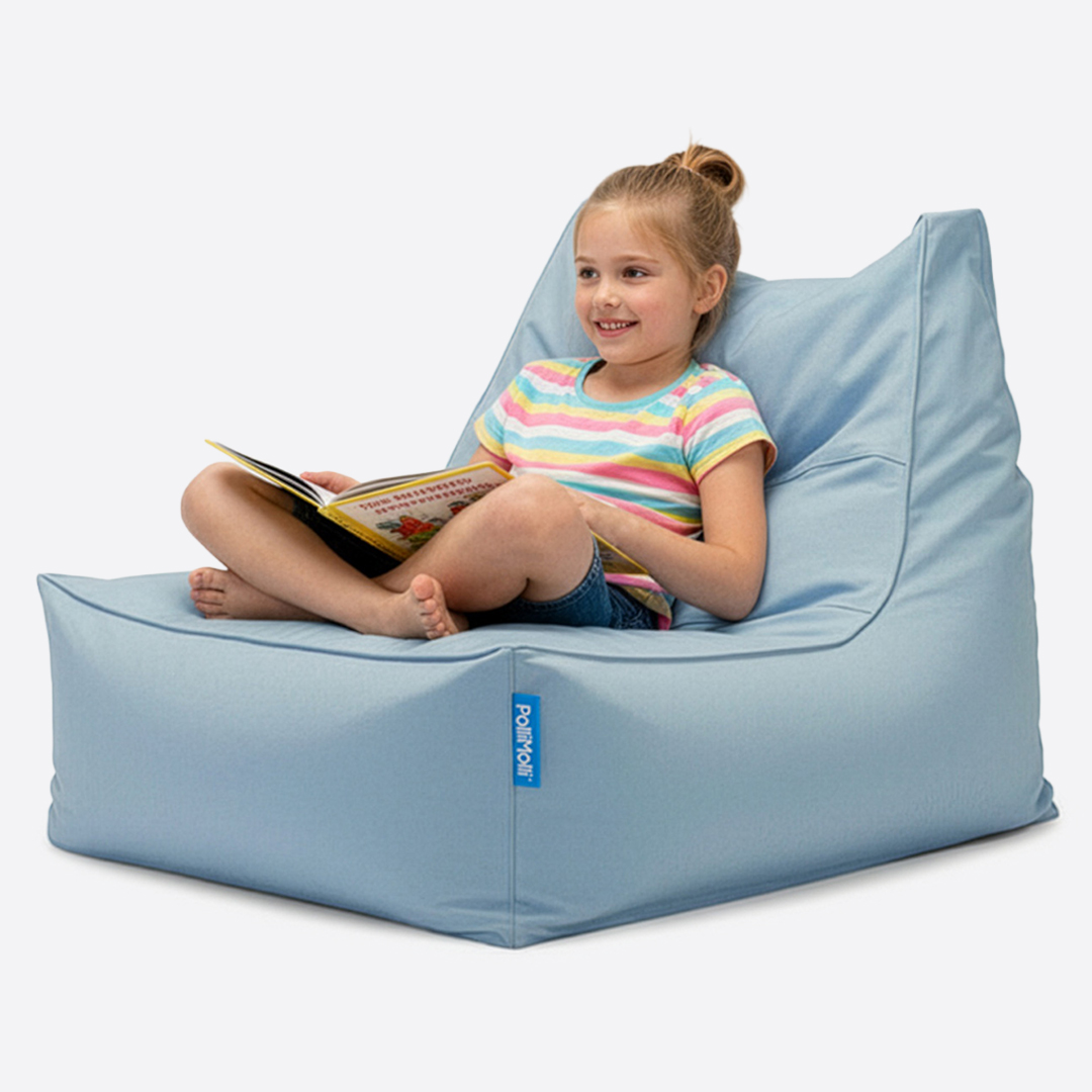 폴리몰리 607S 유아 키즈 코튼 빈백 소파 아동 의자 순면 방수 속커버, 웜그레이