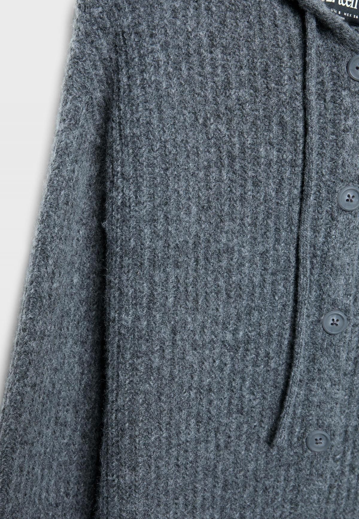 스트라디바리우스 버튼업 후드 니트 가디건 7517/640 DARK GREY - 상세 이미지 3