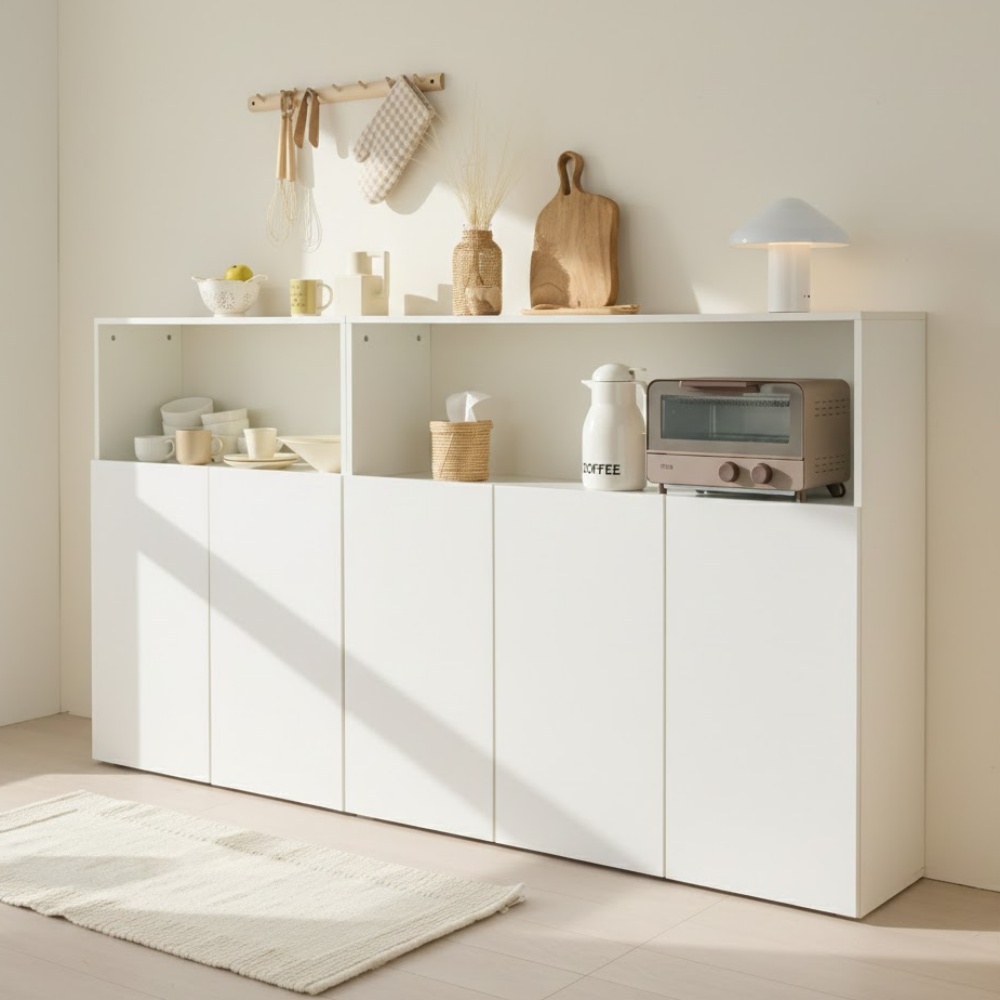 수납장 틈새 거실 모듈 원목 베란다 낮은 높은 슬라이딩 도어형 800 2단