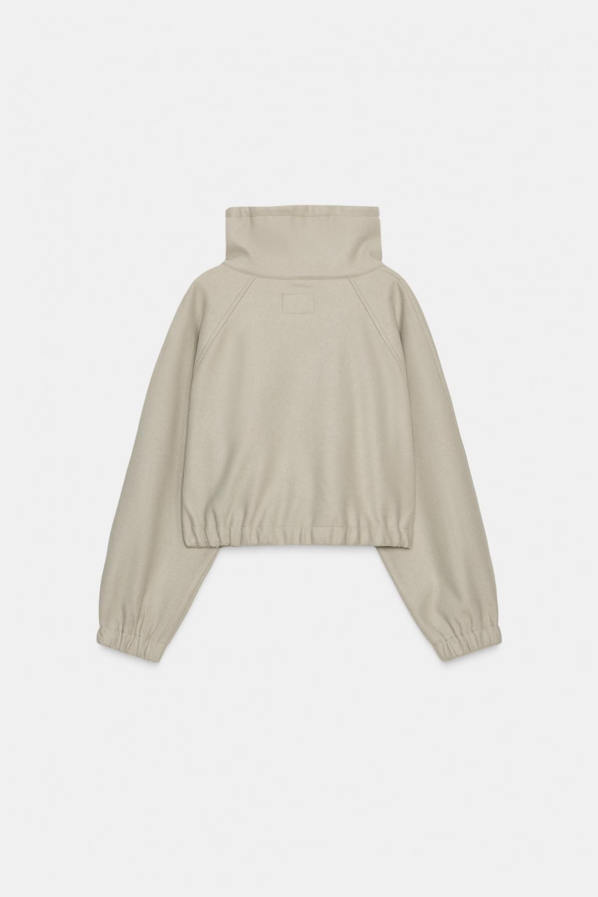 자라 하이넥 소프트 집업 스웨트셔츠 1255/812 GREY GREEN 이미지 8