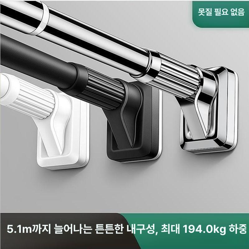 무타공 발코니 천장부착식 베란다 건조대 고정 빨래봉 원룸 - 상세 이미지 2