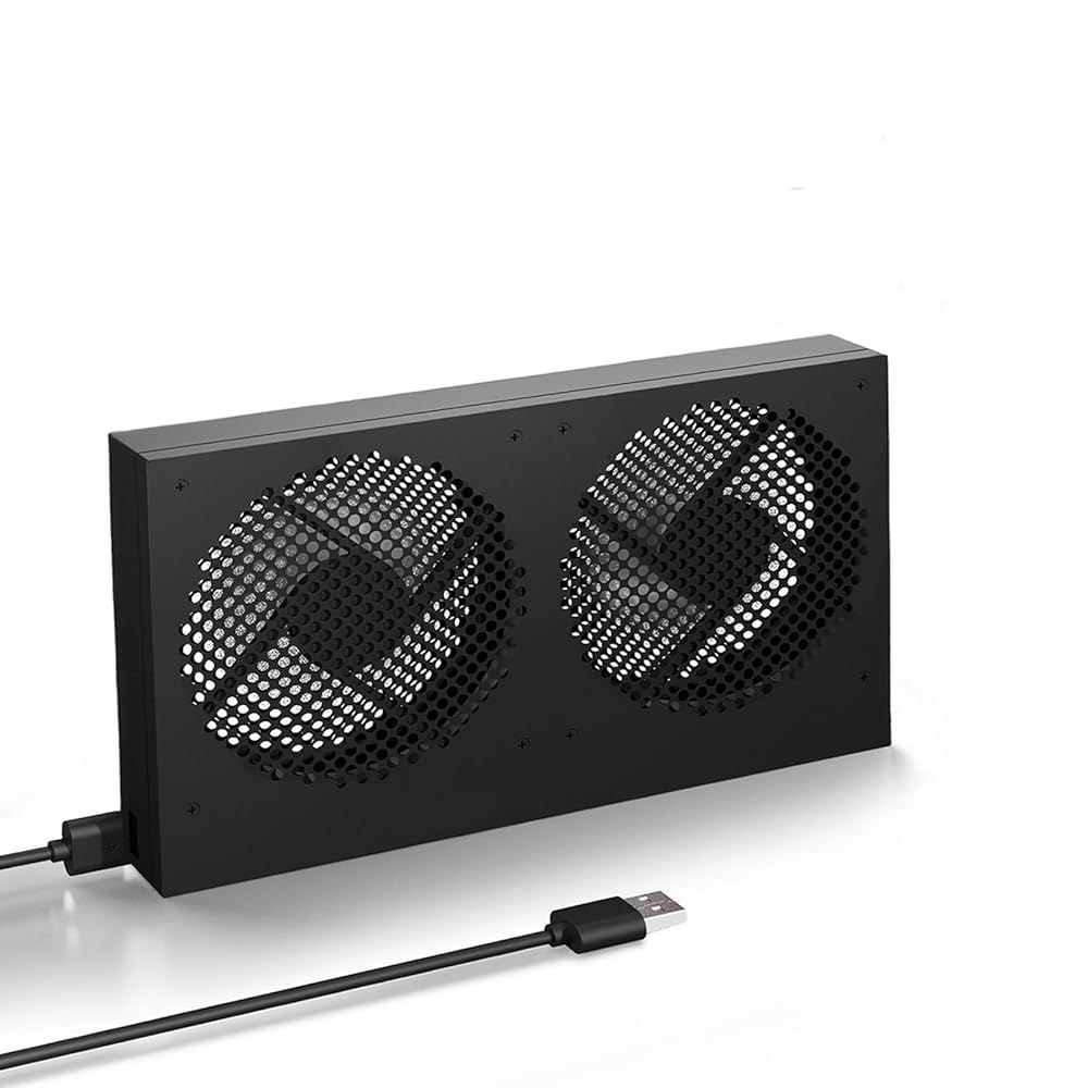 USB 컴퓨터 냉각 팬 - 라우터, PS5, 소형 전자기기용 고풍량 최대 1900RPM White with Light - 상품 이미지