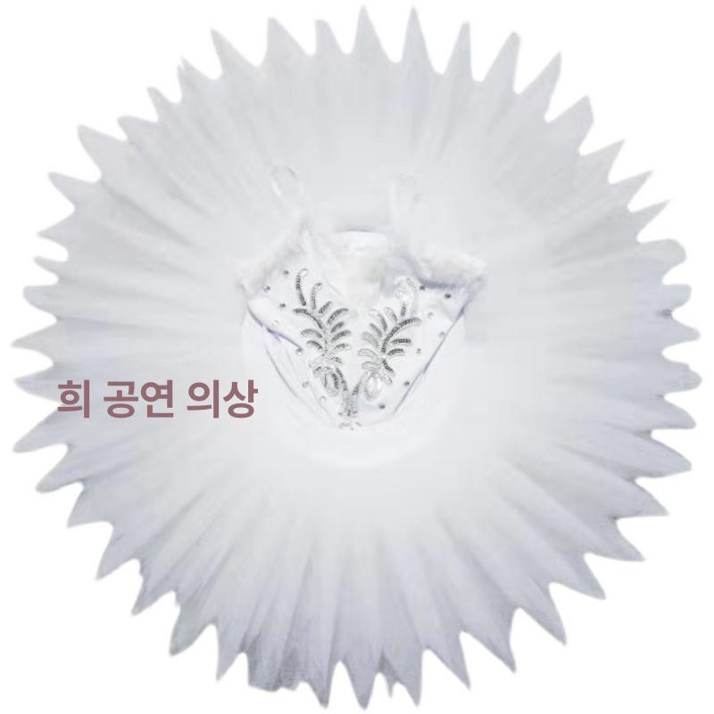 여성 발레 튜튜 스커트 흰색 랩스커트 연습 공연용 치마 무용복 - 상세 이미지 5