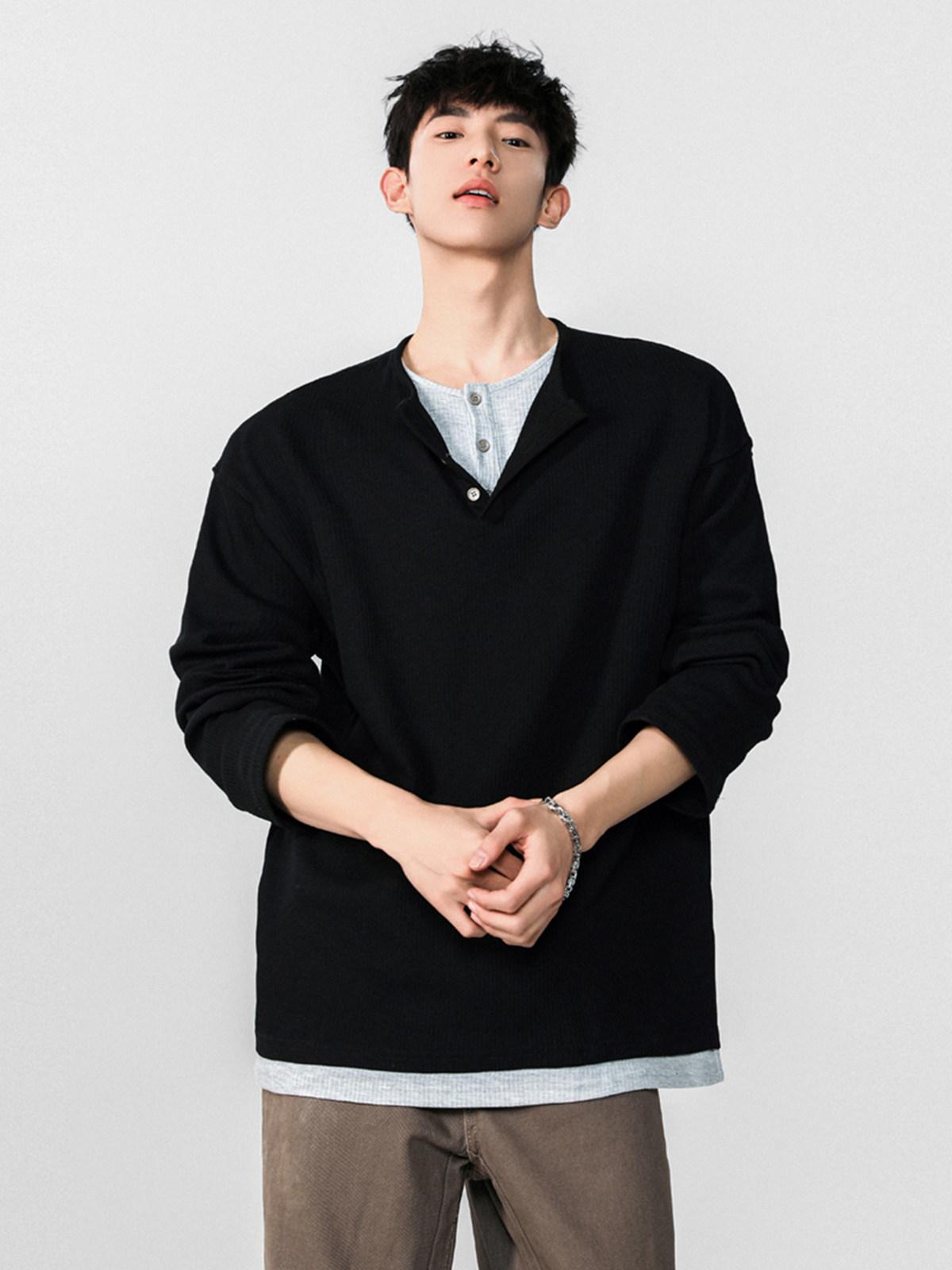 모범택시 이제훈 티셔츠 긴팔 헨리넥 - 상세 이미지 5