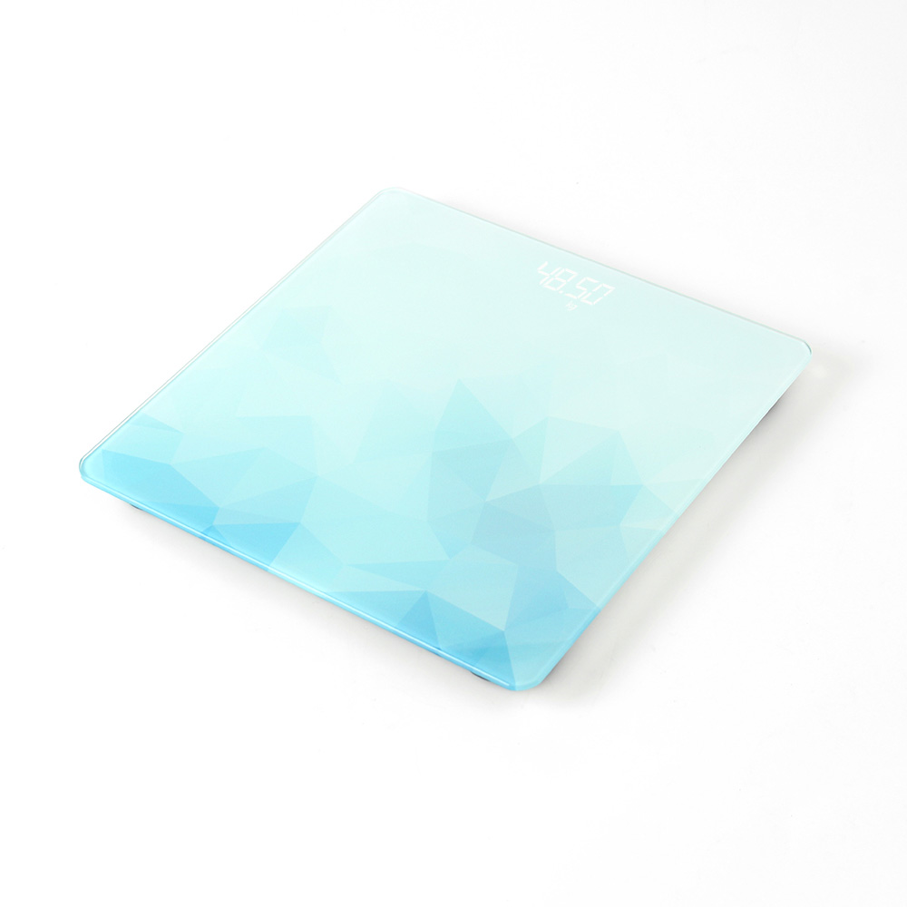 크리스탈 디지털 체중계 몸무게 저울 (블루) LED 전자체 체중측 정계 가정용 측정기