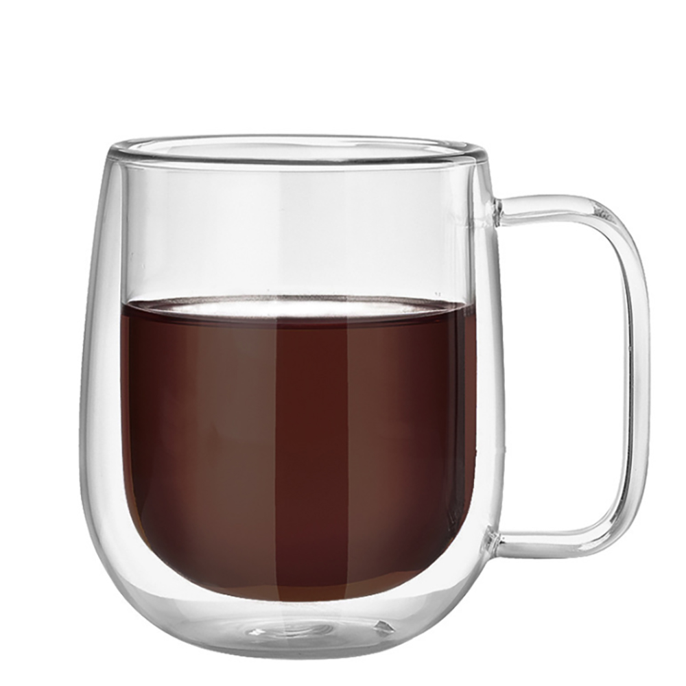 티로하 감성 이중 유리컵 카페 물컵 (350 ml) 내열 유리잔 주스컵 투명잔 에이 - 상품 이미지