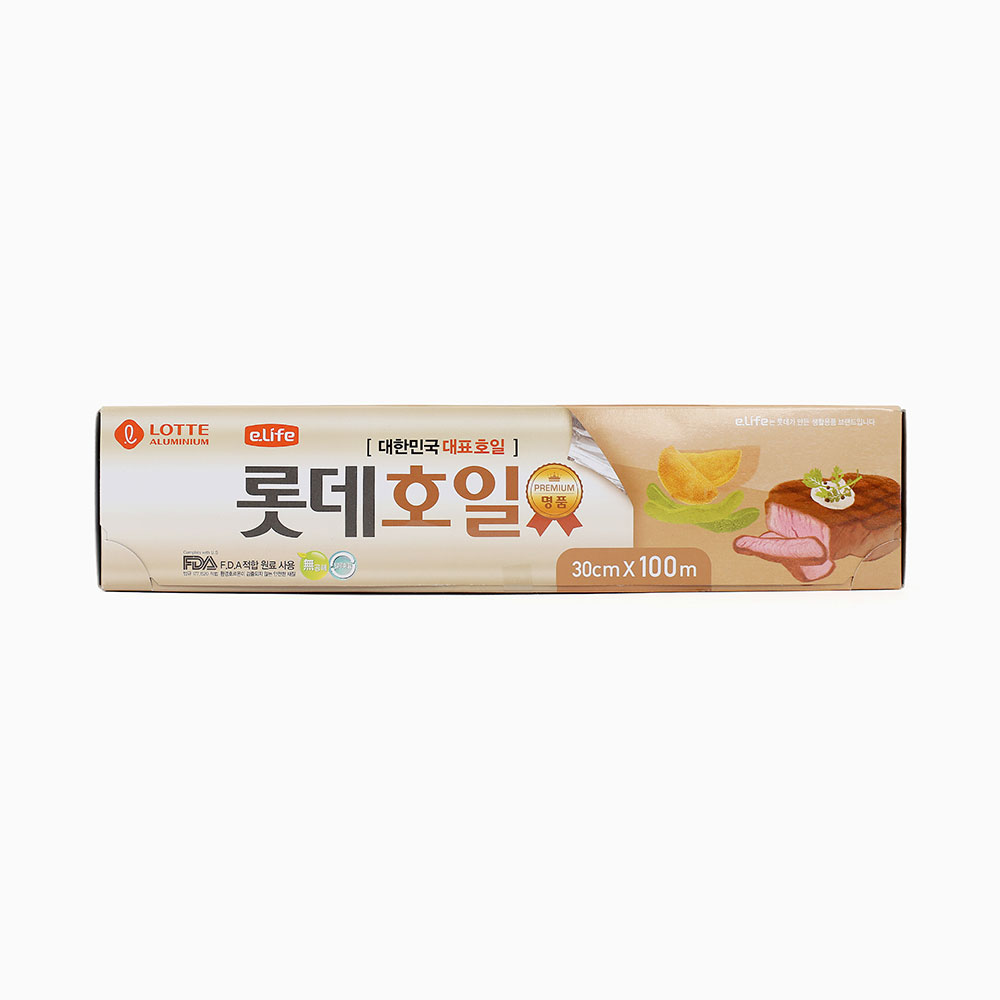 이라이프 프리미엄 호일 쿠킹 (30 cmx 100M) 롯데 알미늄 알루미늄 오븐 은박지 - 상품 이미지