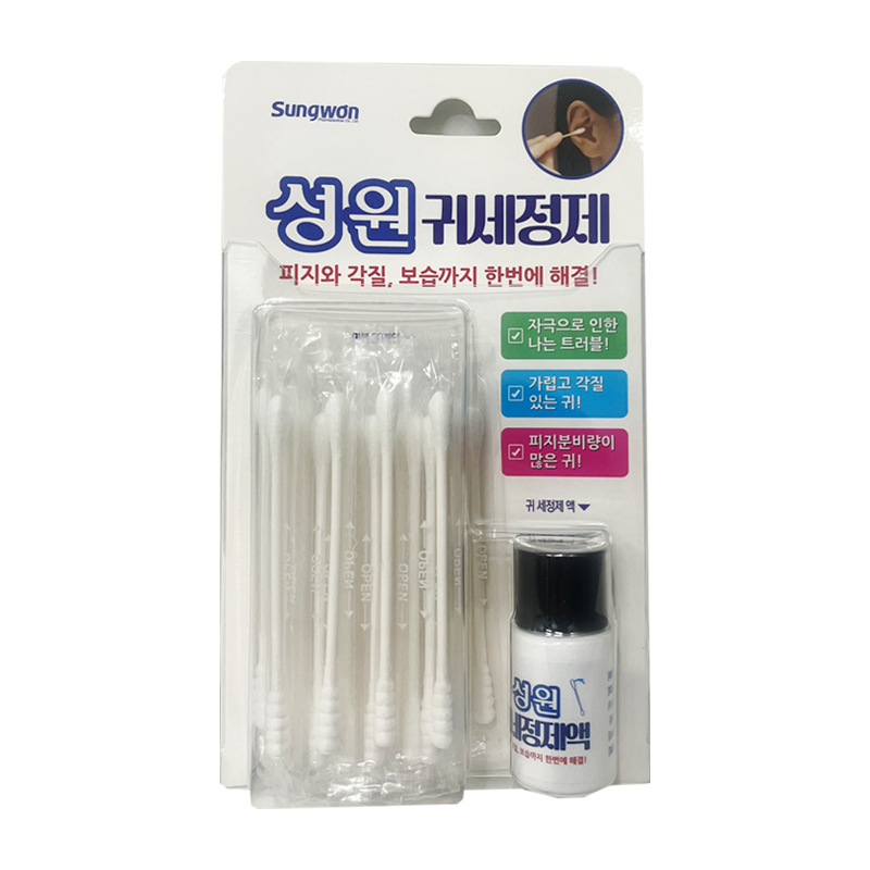 성원 귀 세정제 (8ml+면봉30p) x1개 귀청소 피지각질제거 피지분비량많은귀 - 상품 이미지