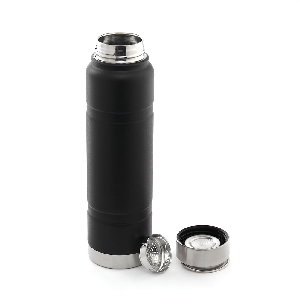 사계절 이중 스텐 보온병 물병 (750 ml) (블랙) 보온보냉 진공 슬림 캠핑 커피 - 메인 이미지