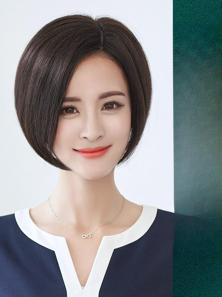 여성 숏컷 항암 가발 단발 인모 엄마 볼륨 스타일 내추럴 컬러 오른쪽 - 상세 이미지 2