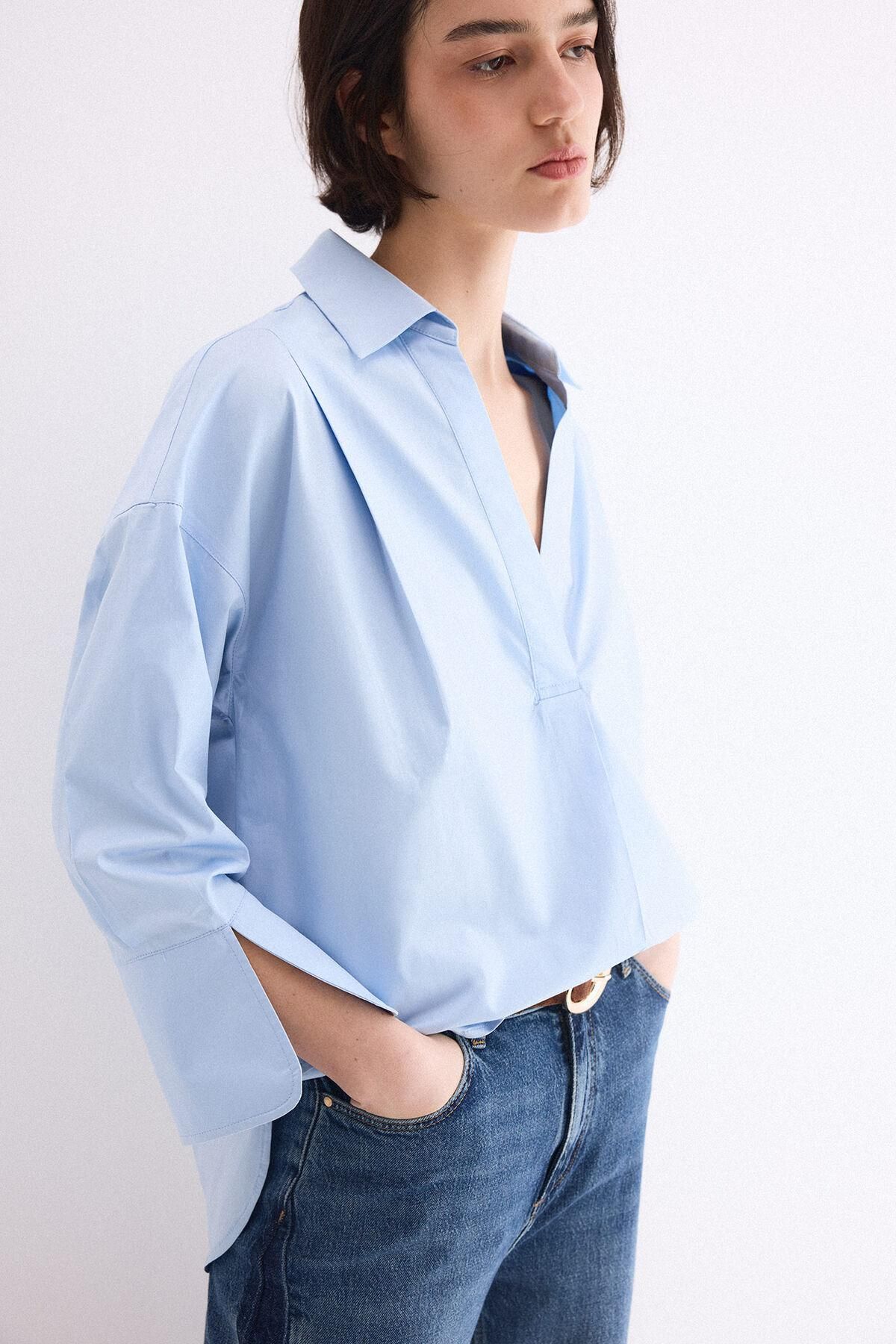페드로 델 이에로 오버핏 코튼 긴소매 셔츠 6633453 AZUL - 메인 이미지