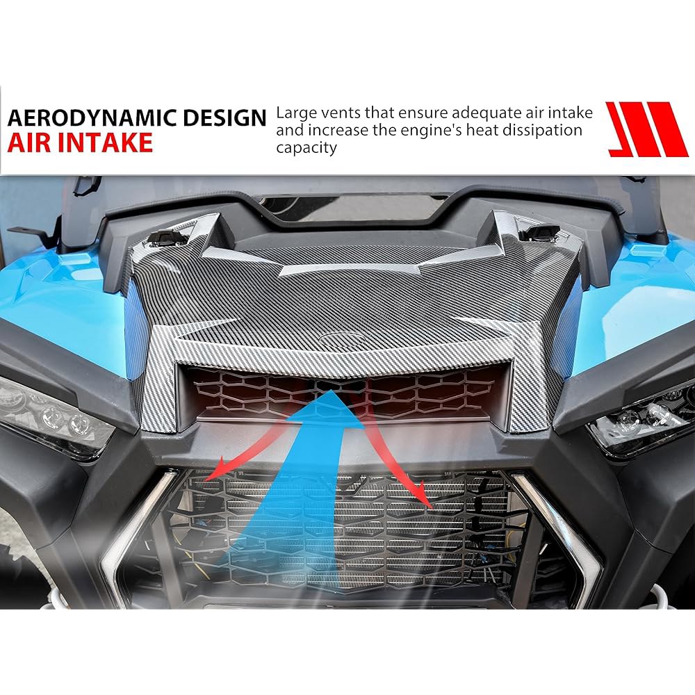 SAUTVS 폴라리스 RZR XP 1000/TURBO 탄소 패턴 TURBO 후드 스쿱 액세서리용 2019-2023 흡기 터보 / S 4 공기 키트 섬유 - 상세 이미지 2