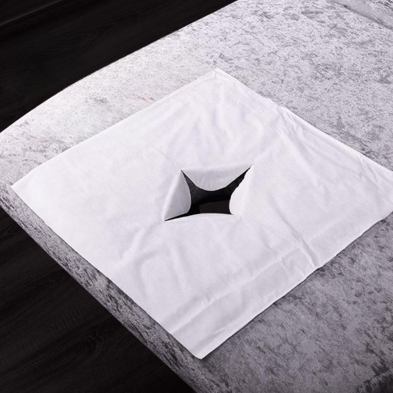 마사지샵 위생 베개 마사지 일회용 침대 수건 베드 부직포 미용 시트 얼굴 커버 구멍 - 상품 이미지