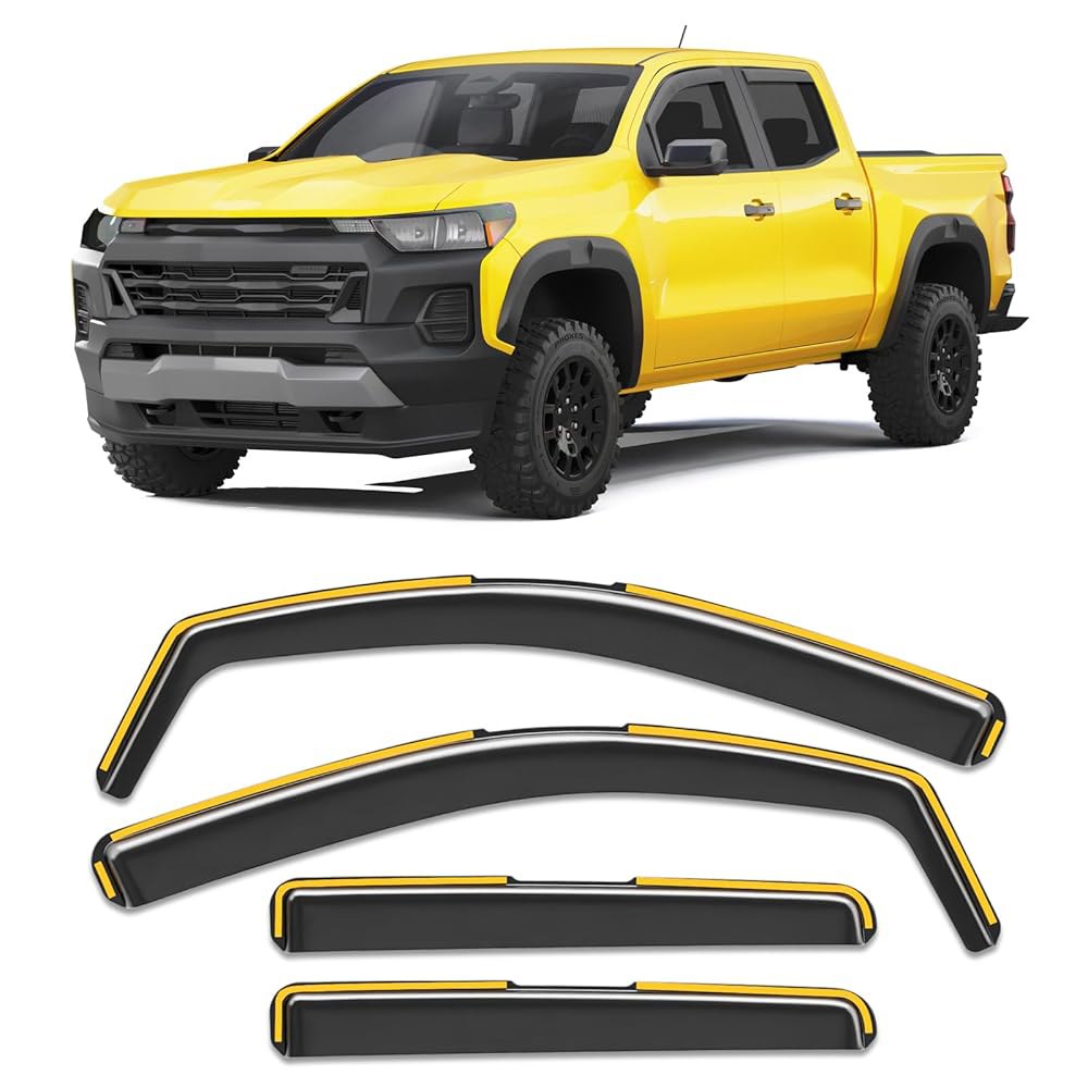 Goholy in-Channel Window Rain Guard low 2023 Vent 2025 profile Side Colorado/GMC 2024 Truck Chevy Ca - 상품 이미지