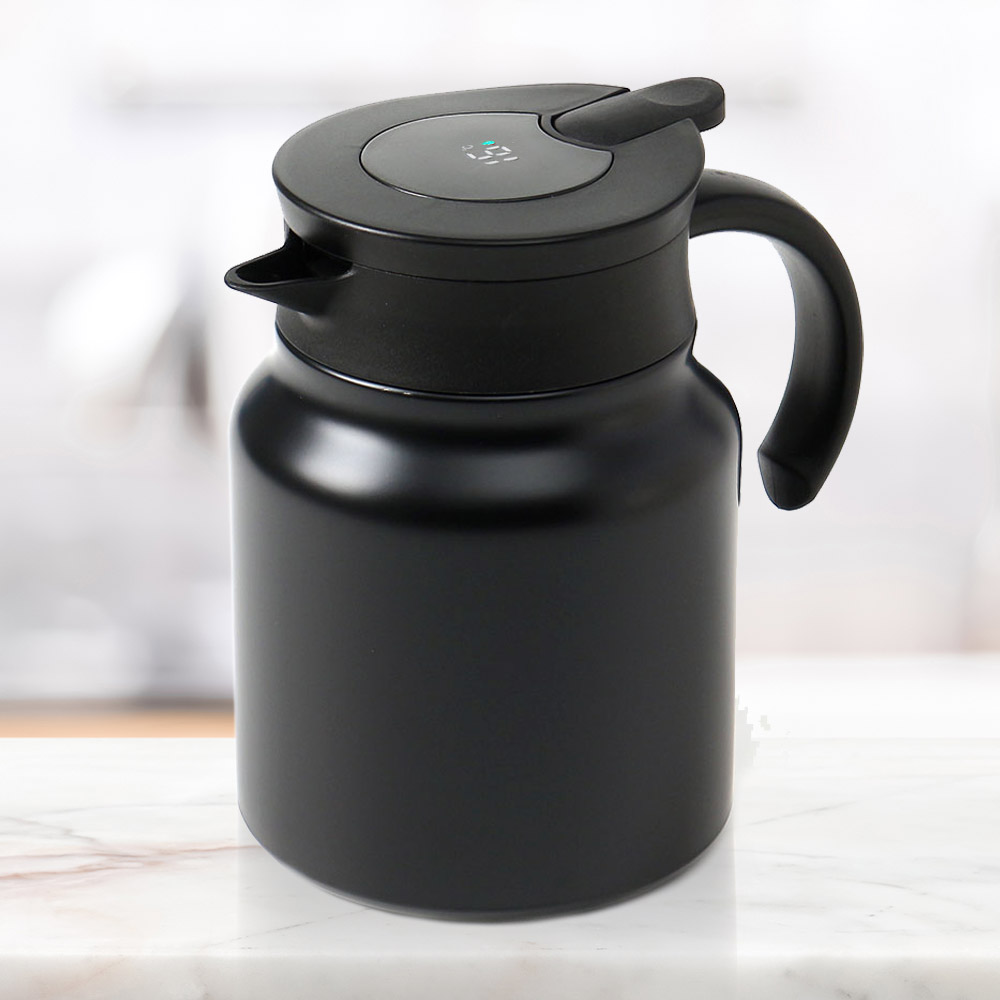 웨어티 온도 표시 보온 주전자( 900 ml) (블랙) 보냉 이중진 공보 온주 공보온 - 상품 이미지