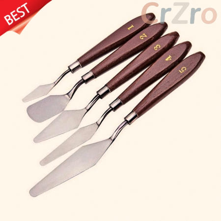 나랑다랑해협력사 페인팅 나이프 5종 세트 유화칼 물감주걱 스테인리스 나무손잡이 미술용 조소 팔레트