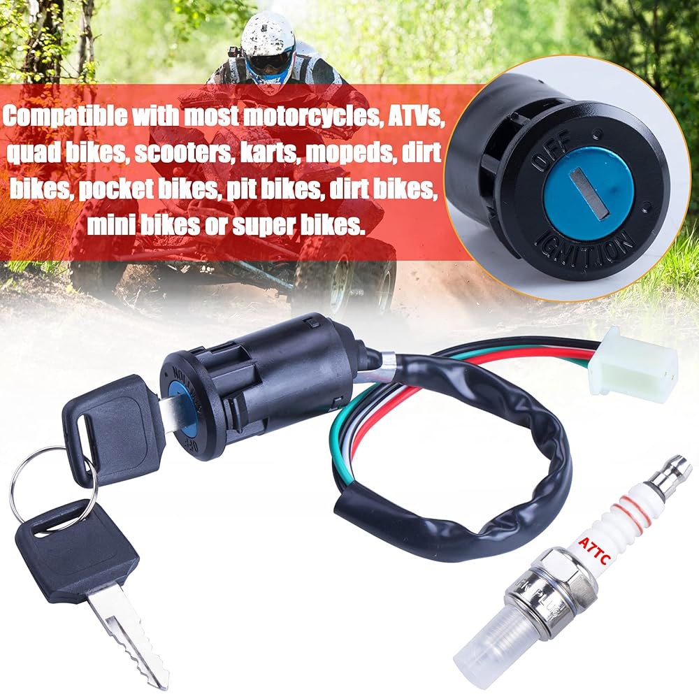 Taotao Coolster Sunl 50cc 70cc 90cc 110cc 125cc 중국 ATV 더트 바이크 쿼드 고 카트 모프 스쿠터 부품용 MWMNUN 점화 키 스위치 2pc - 상세 이미지 3